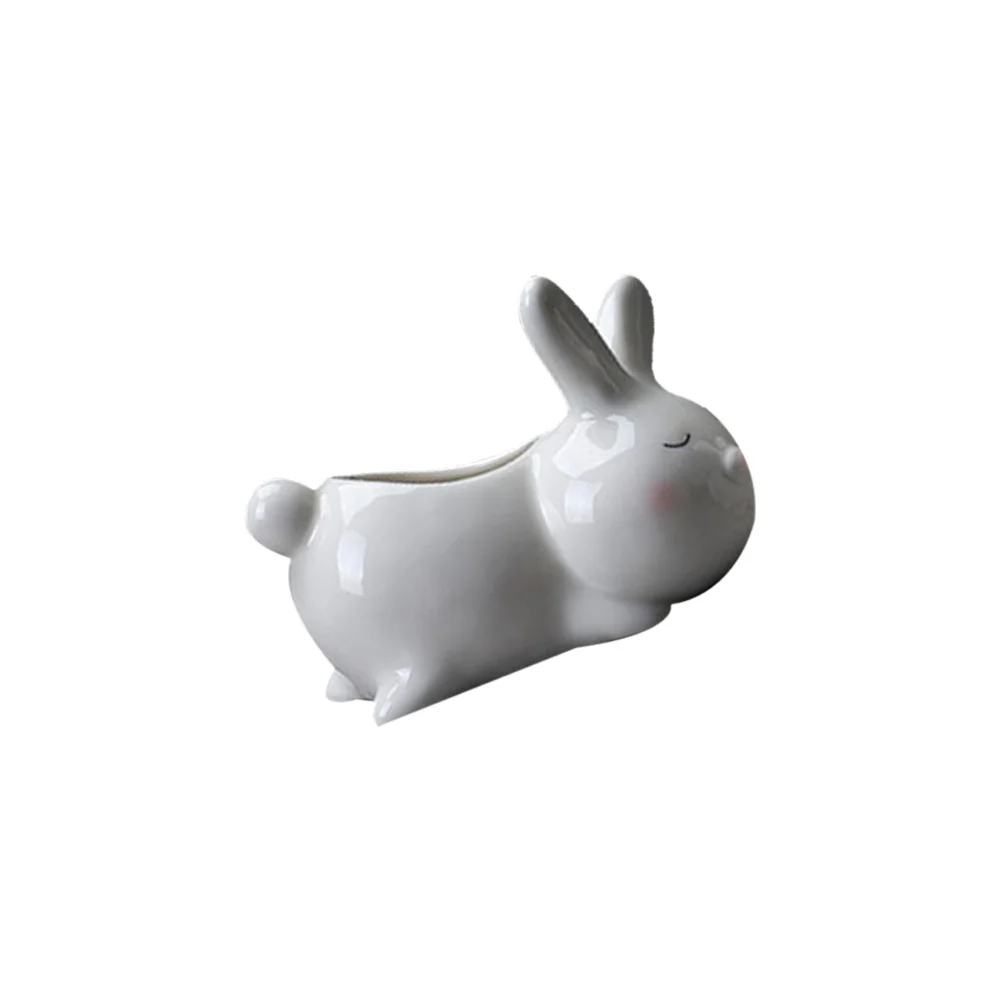 Home Ceramic Flower Pot Creative Flower Garden Meaty Flower Pot Ornament Without Plant (Small Rabbit)