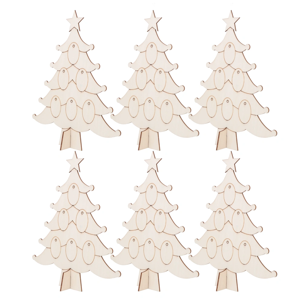 6 Sets of Unfinished Blank Christmas Trees Kids DIY Tools Christmas Trees Molds