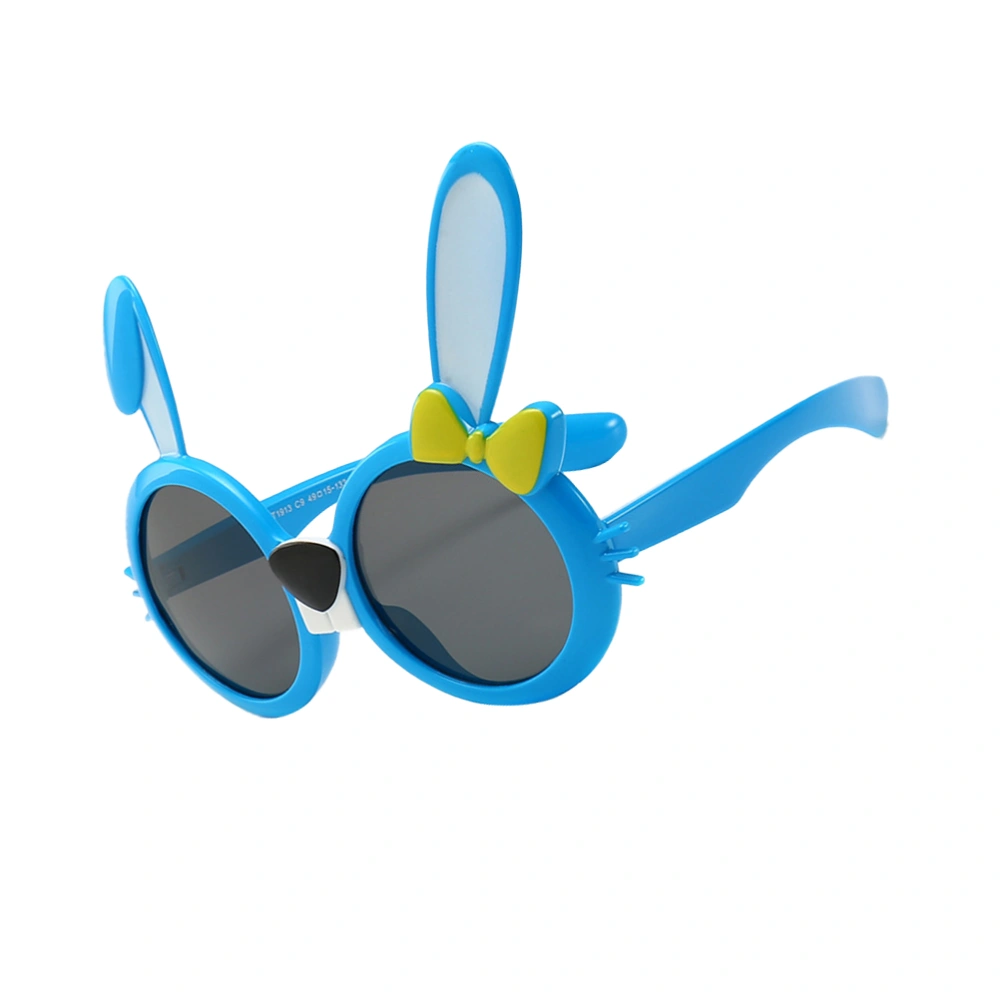 1PC Easter Silicone Sun Glasses Cartoon Rabbit Glasses Unisex Silicone Sunglasses Funny Easter Sunglasses Ultraviolet-proof Sunglasses for Kids Wearing Blue