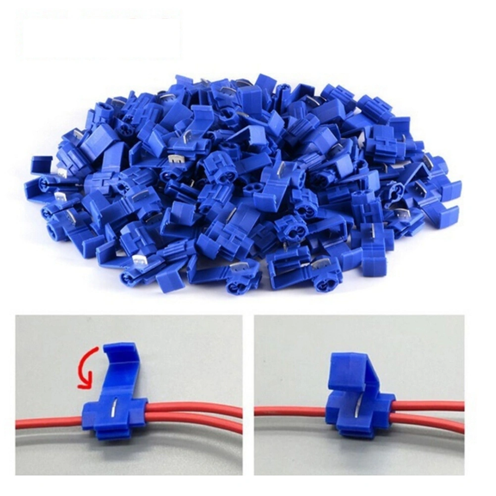 50pcs Quick Splice Connector Solderless Wire Connector Quick Splice Lock Wire Terminals Crimp(Blue)