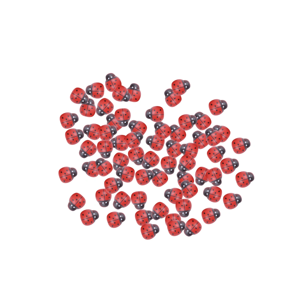 100 Pcs Self-Adhesive Ladybugs Wooden Cartoon Ladybugs Shaped Stickers Ladybugs Sponge Stickers