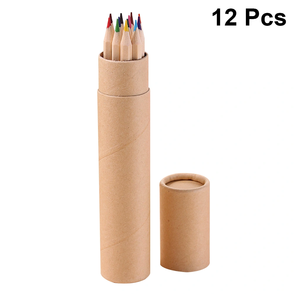 12pcs Colored Set Flexible Drawing Artist Sketching Pencils Set Colored Barrelled Pencil Painting Paper Pencil Box (Long Style)
