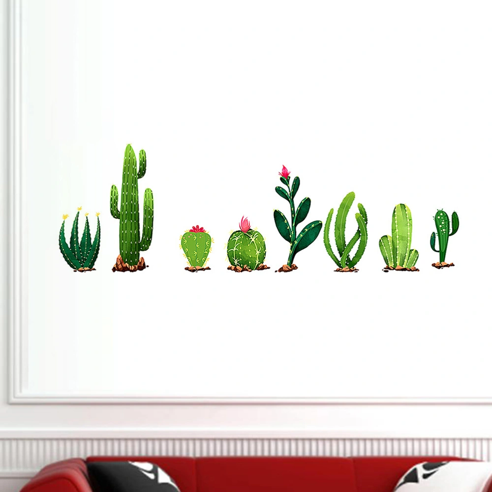 Beautiful Cactus Wall Sticker Creative Wall Paste Decal Removable Decals DIY Sticker for Bedroom 