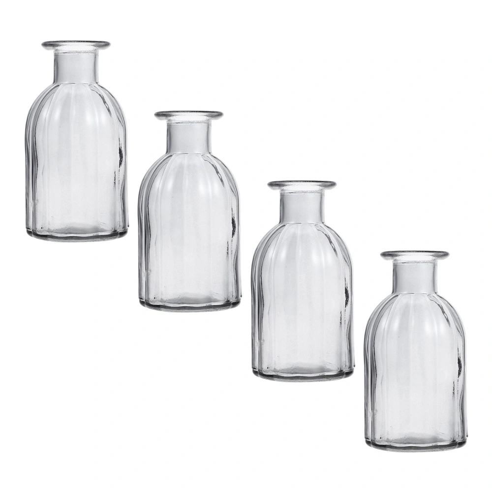 4pcs Glass Vases Hydroponic Plants Containers Plant Flower Storage Vase