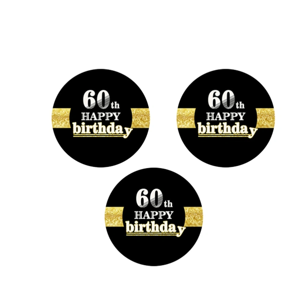 12pcs Birthday Party Decoration Stickers with 60th Happy Birthday Letters for Birthday Party