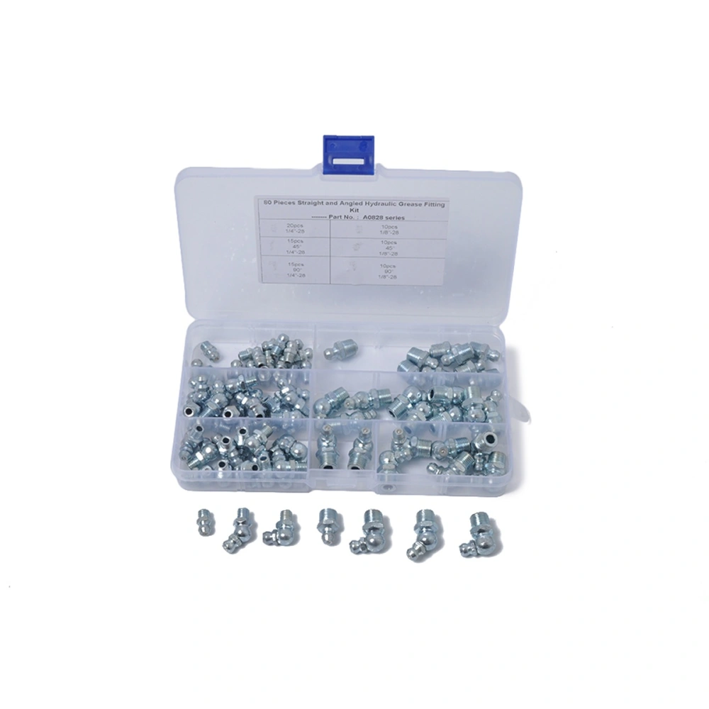 80 in 1 Replacement Grease Fitting Assortment Set (Silver)