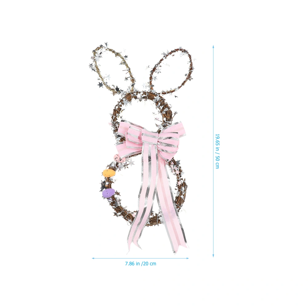 Easter Rattan Rabbit Pendant Rattan Bunny Hanging Craft Easter Decoration