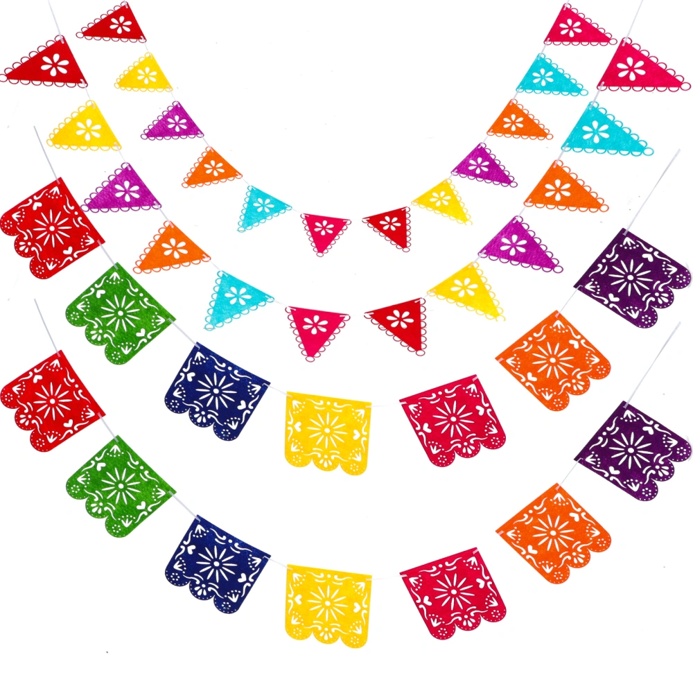 4pcs Mexican Themed Party Hanging Banners Decorative Banners Party Supply