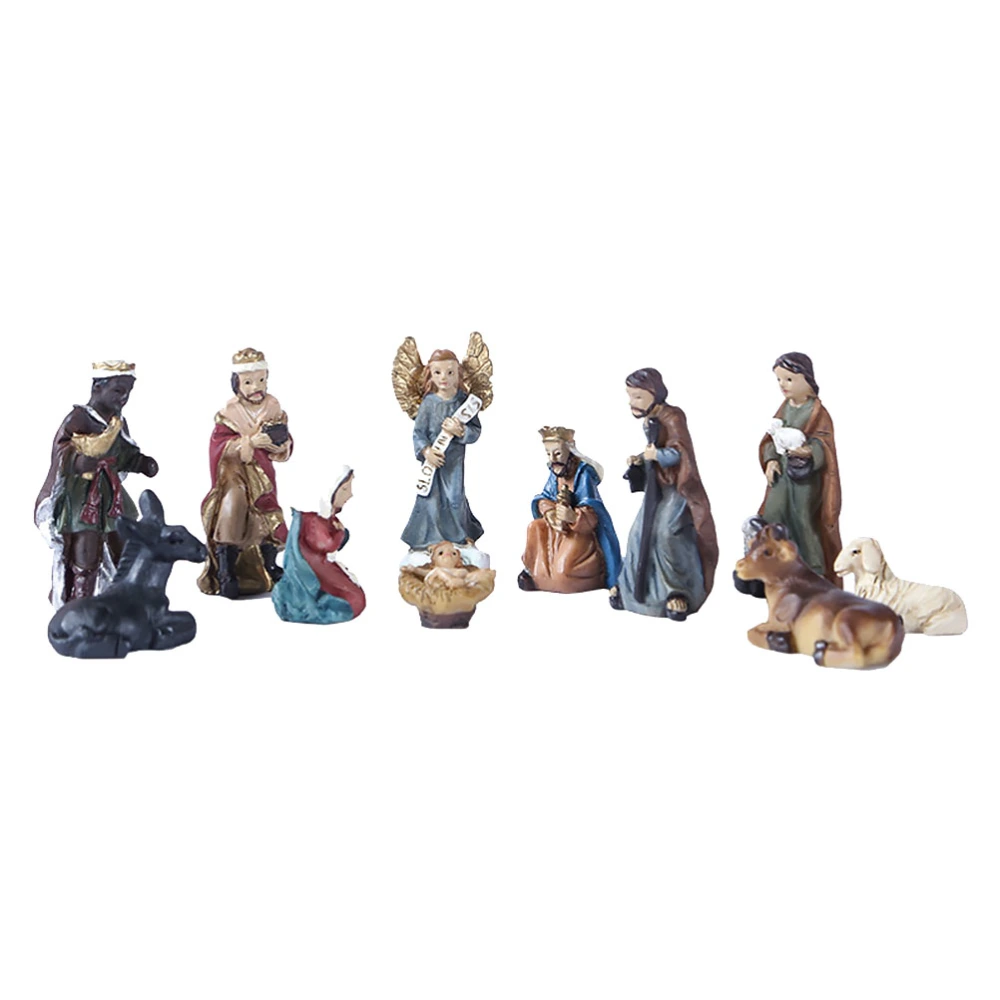 1 Set of Home Nativity Sculptures Decorative Religious Figurines Artware Gifts