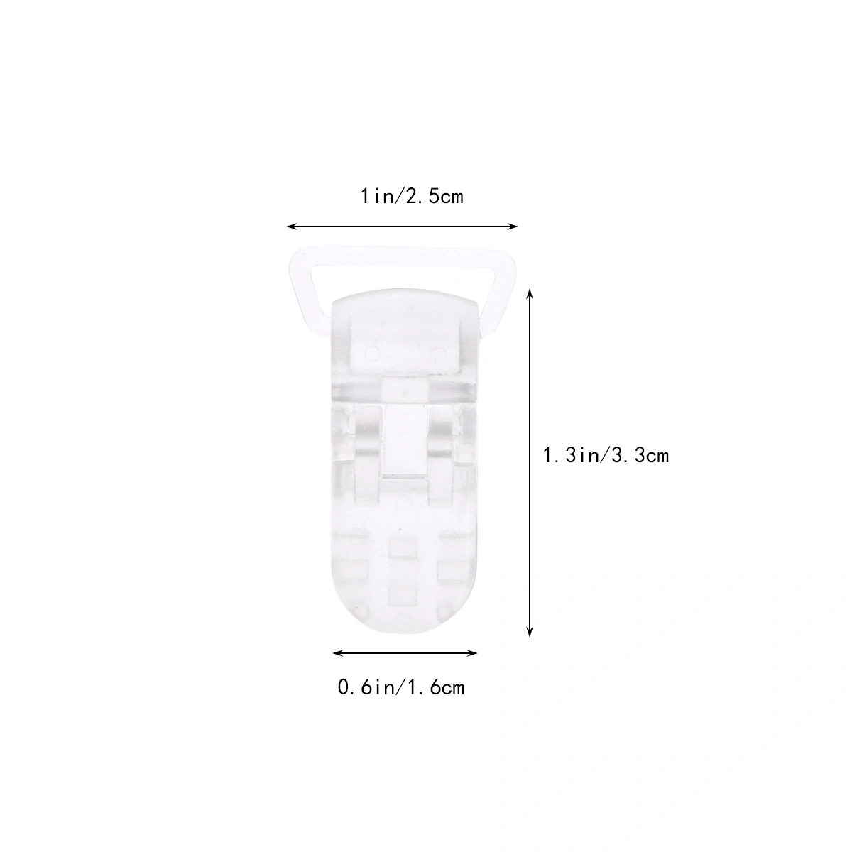 25 Pcs T-shaped Clear Plastic Baby Pacifier Clips Badge Clips Holdes for Making Clips Straps Transparent