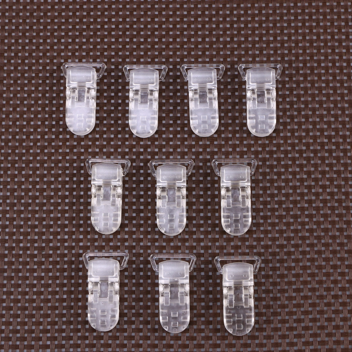 25 Pcs T-shaped Clear Plastic Baby Pacifier Clips Badge Clips Holdes for Making Clips Straps Transparent