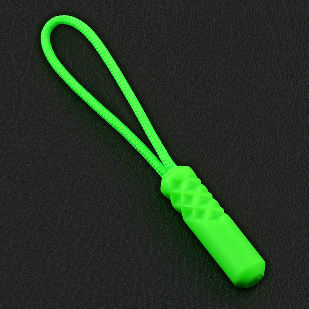 20PCS Cylinder Head Zipper Puller Clothing Plastic Zipper Head Compact Zipper Pulling Rope Luggage Bag Zipper Head Tail Rope for Bag Clothing Use (Green)