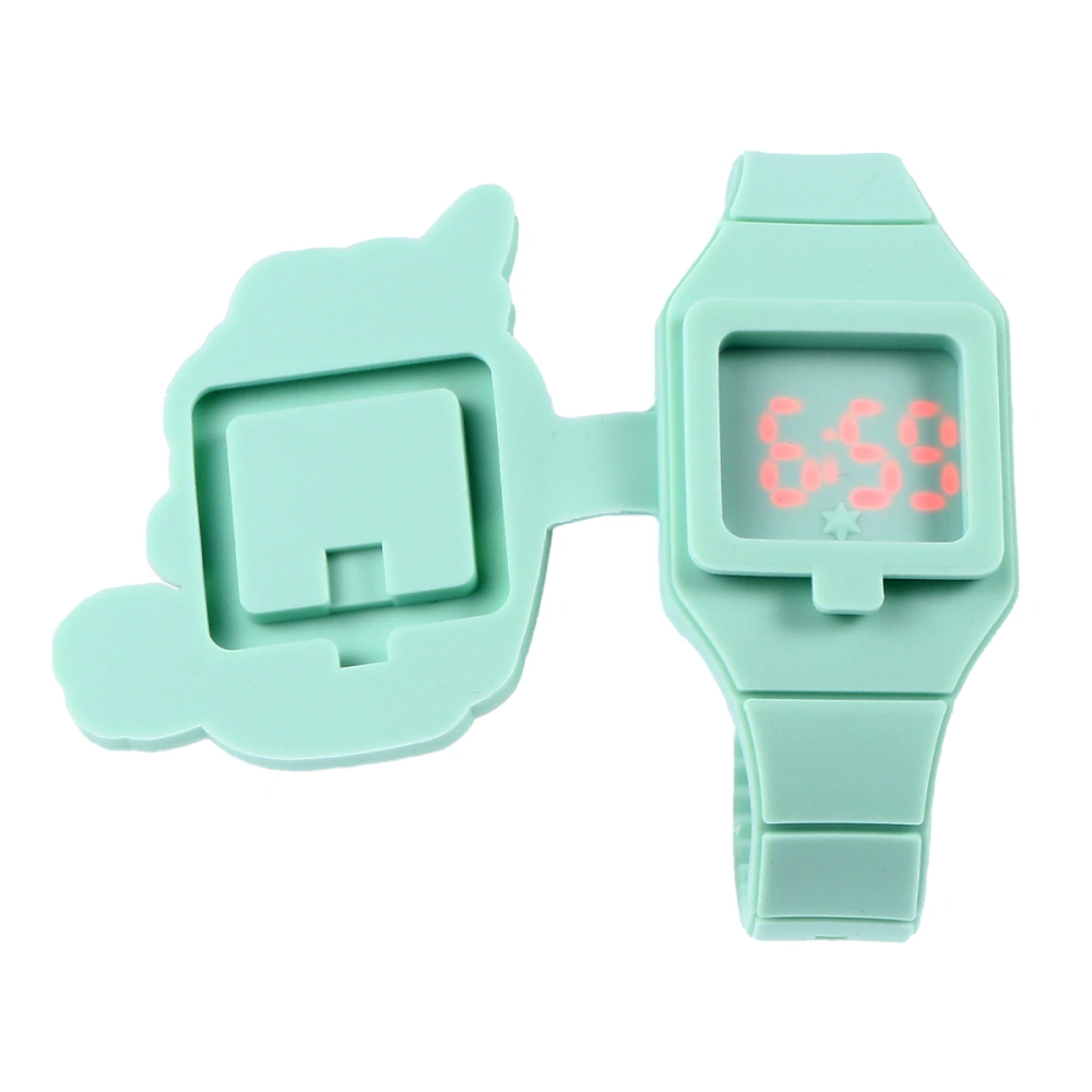 Unicorn Watch for Little Girls Cartoon Clamshell Design Kids Digital LED Watch