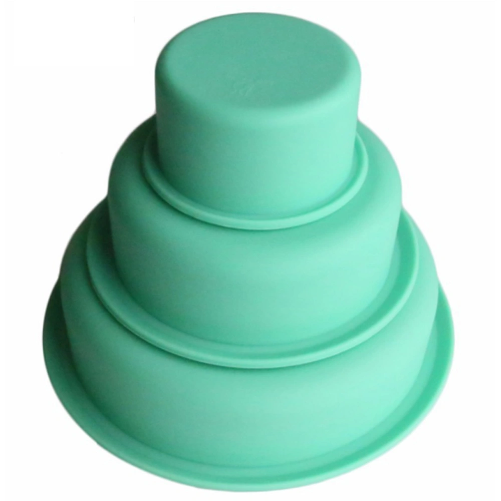 1 Set Three Layers Round Cake Molds Cake Decorative Silicone Mould Baking Tools for Home Shop