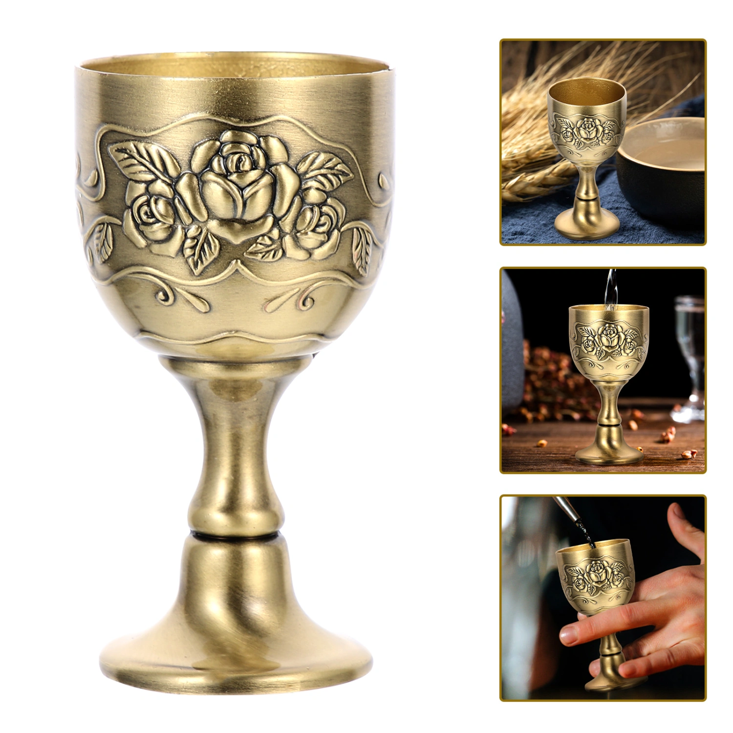Liquor Cup Retro Delicate Spirits Cup Embossed Liquor Cup Retro Wine Drinking Cup