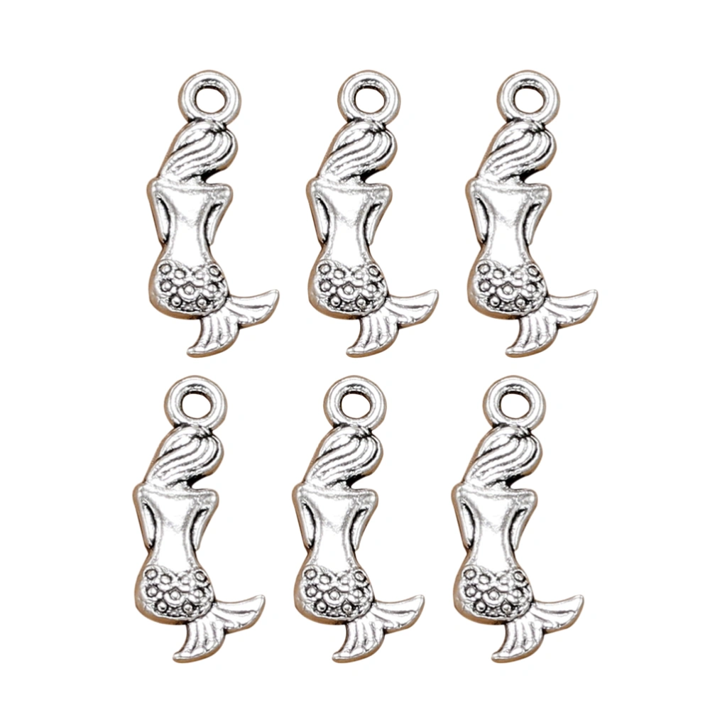 20pcs Alloy Retro Mermaid Pendants Charms DIY Jewelry Making Accessory for Necklace Bracelet (Antique Silver)