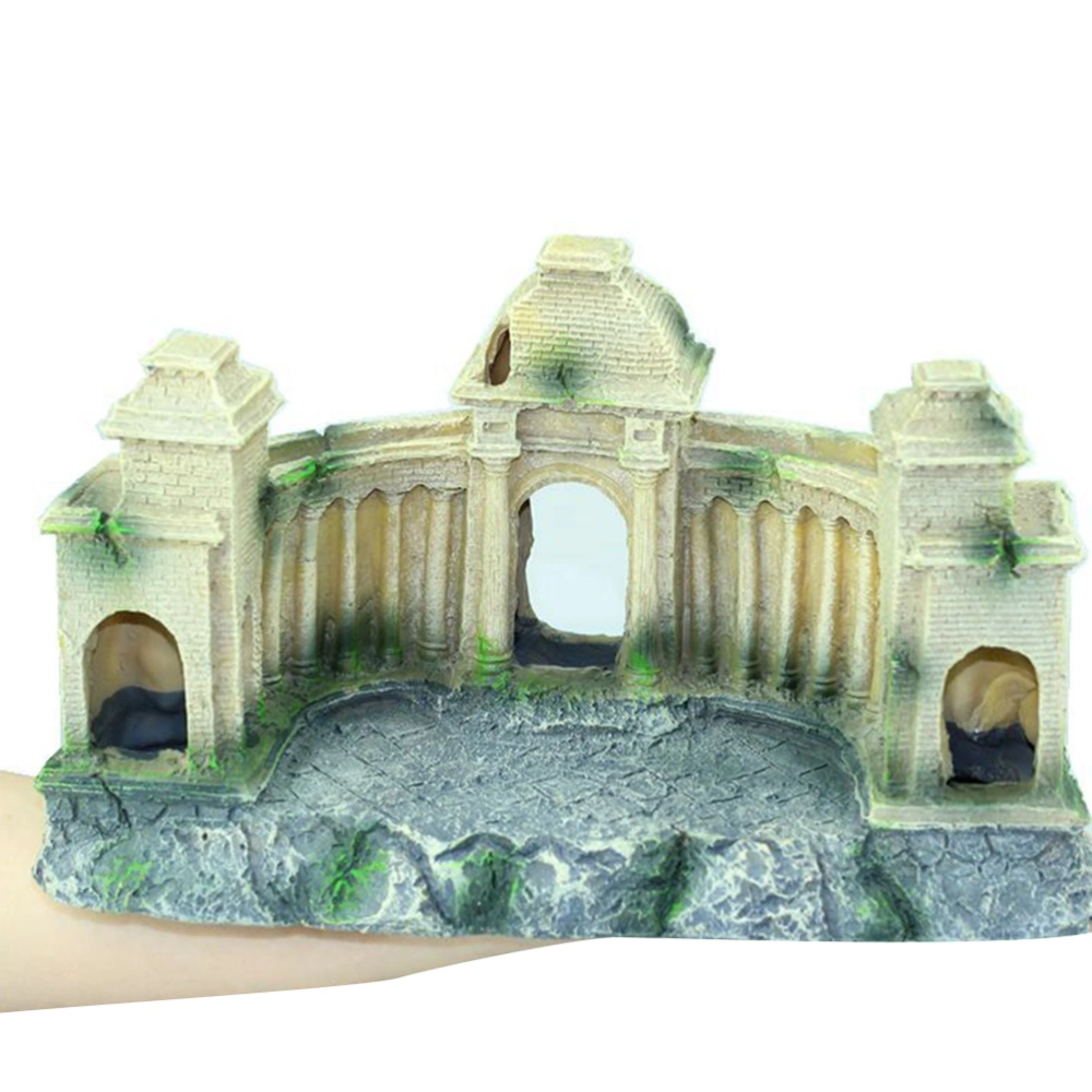 Resin Castle House Craft Vintage Castle Landscape Decorative Castle for Aquarium Fish Tank