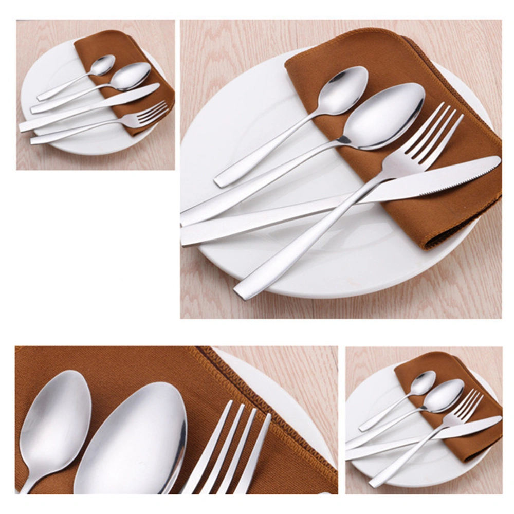 24pcs Flatware Set Stainless Steel Kitchen Cutlery Set Tableware Dinnerware Utensil Set with Wooden Case