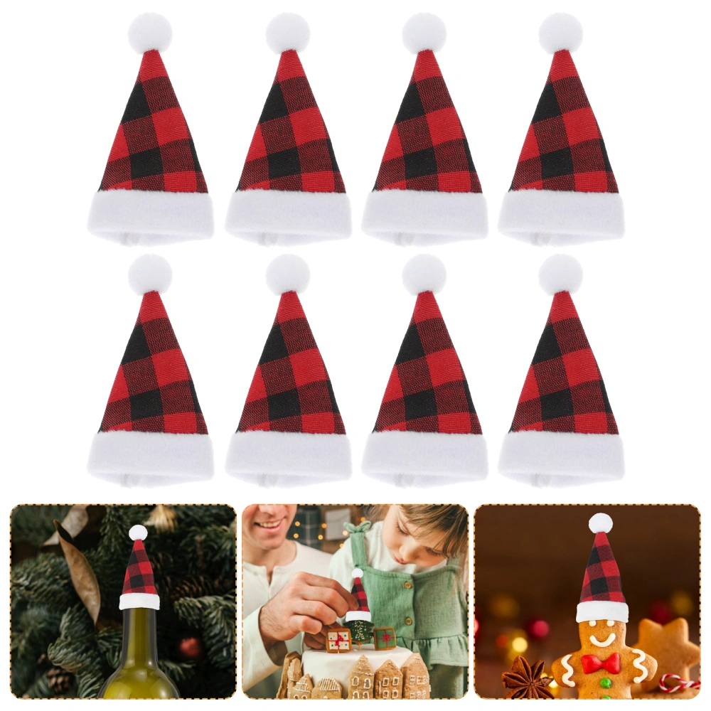 10pcs Mini Santa Hat Christmas Lollipop Candy Hats Doll Mini Hat Xmas Decoration