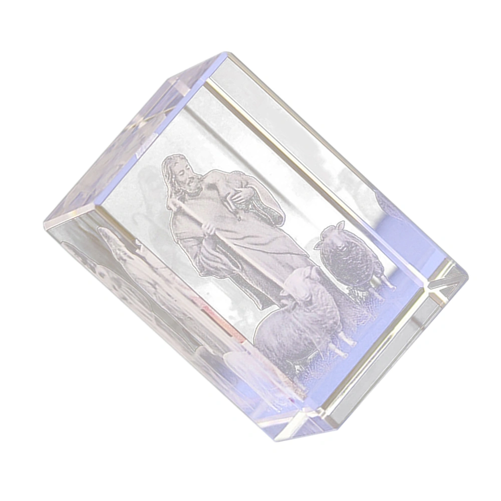 Crystal Jesus Engraved Crystal Inside Carved Jesus Series Jesus Shepherds Catholic Souvenirs