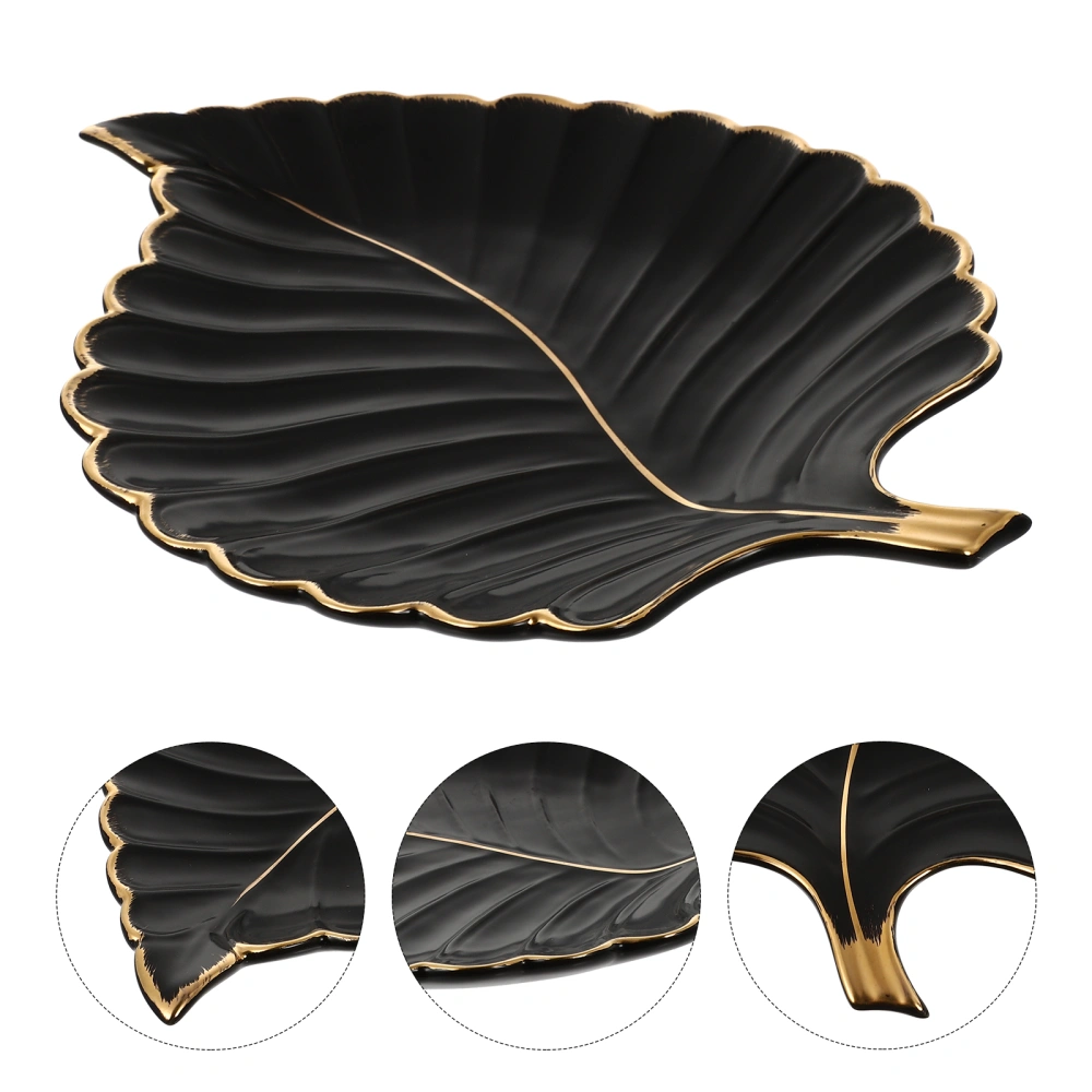 1Pc Creative Desktop Storage Tray Leaf Shape Storage Rack Jewelry Tray