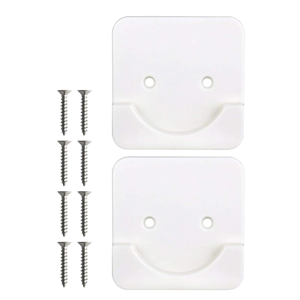 2pcs Shower Curtain Rod Mount Holder Adhesive Shower Rod Tension Retainer
