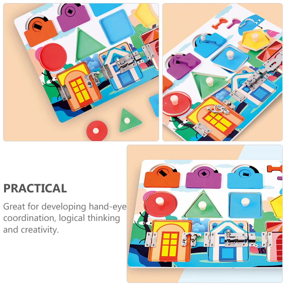 1Pc Unlocking Board Toy Kindergarten Kids Cognitive Toy Learning Board Plaything