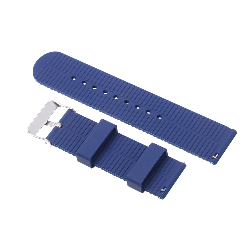 20mm Creative Exercise Tire Grain Environmentally Friendly Silicone Watchband Dark Blue