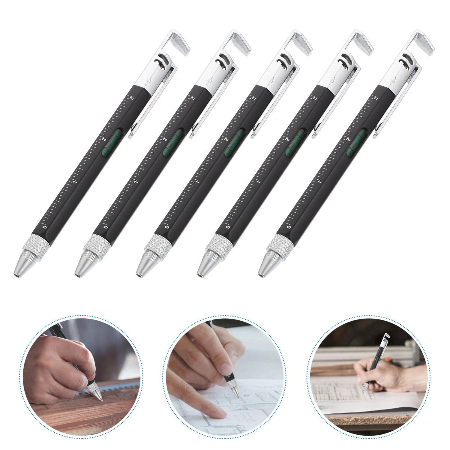 5Pcs Screwdriver Pens Ballpoint Pens Multi-function Tool Pens 6 in 1 Pens