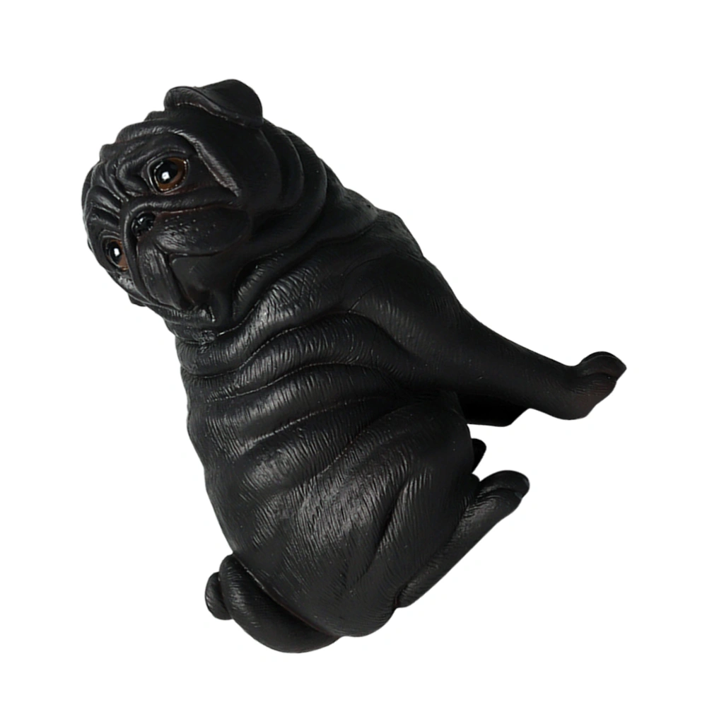 1pc Simulated Wildlife Animal Model Plaything Dog Model Adornment for Home (Black)