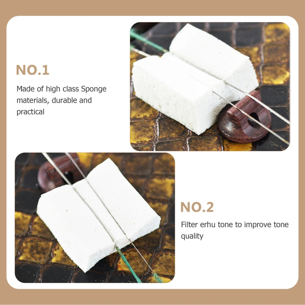 10Pcs Creative Erhu Huqin Silencer Sponge Mats Supple Erhu Mute Useful Erhu Sordine