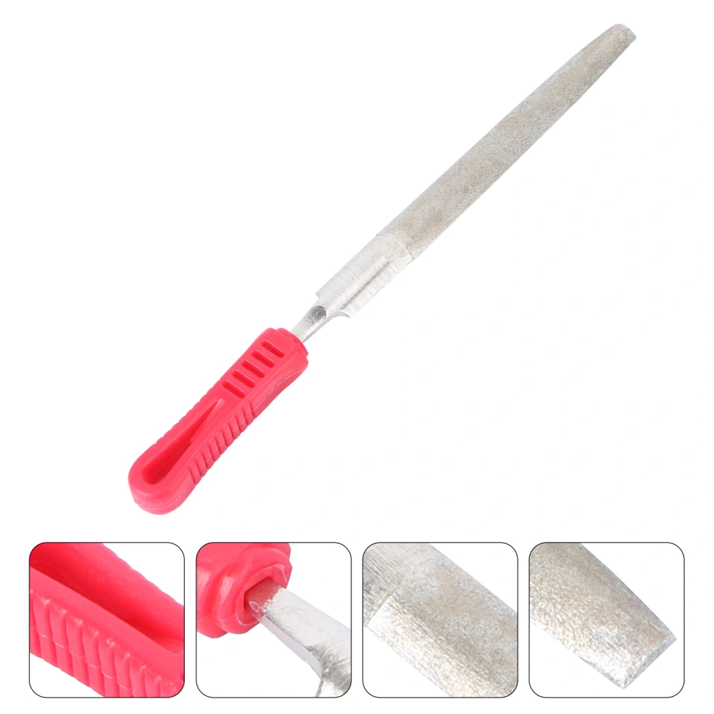 Electroplated Diamond File High Strength File for Multifunctional Grinding Polishing (8 Inches Semicircle)