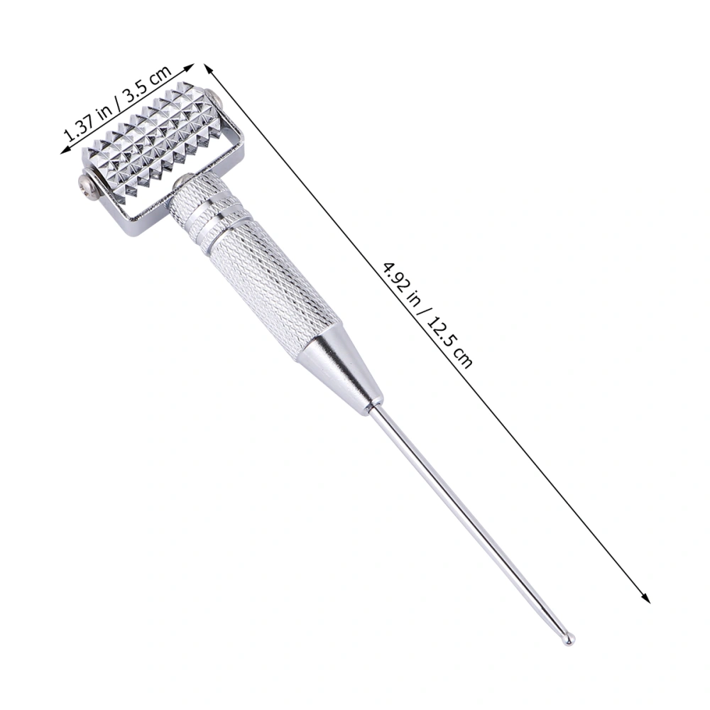 Flexible Copper Spring Needle Roller Ear Massage Acupuncture Probe Acupoint Detecting Pen Probe Stick Massager (Silver)