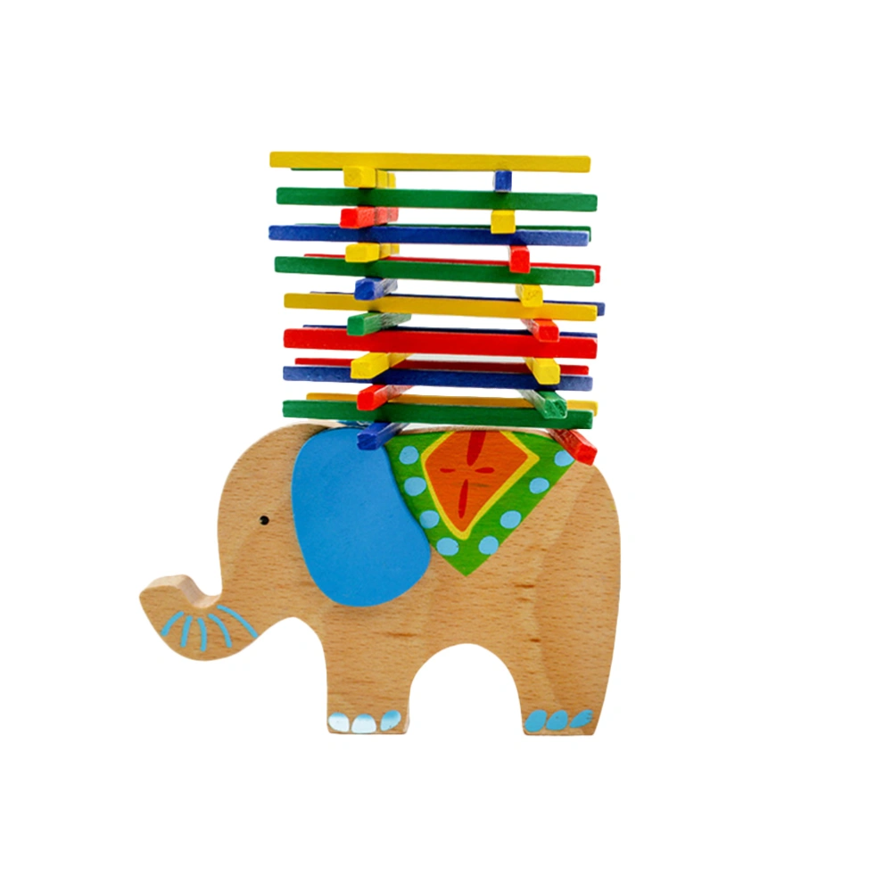 Kids Wooden Colorful Balance Building Block Funny Elephant Balance Stacking Blocks Parent-Child Interaction Toy Educational Toy