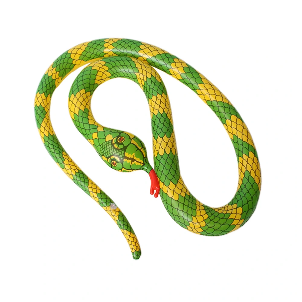 Yellow Simulate Inflatable Snake Model Toys Creative Inflatable Ornaments Prank Prop Decoration Kids Animal Toy