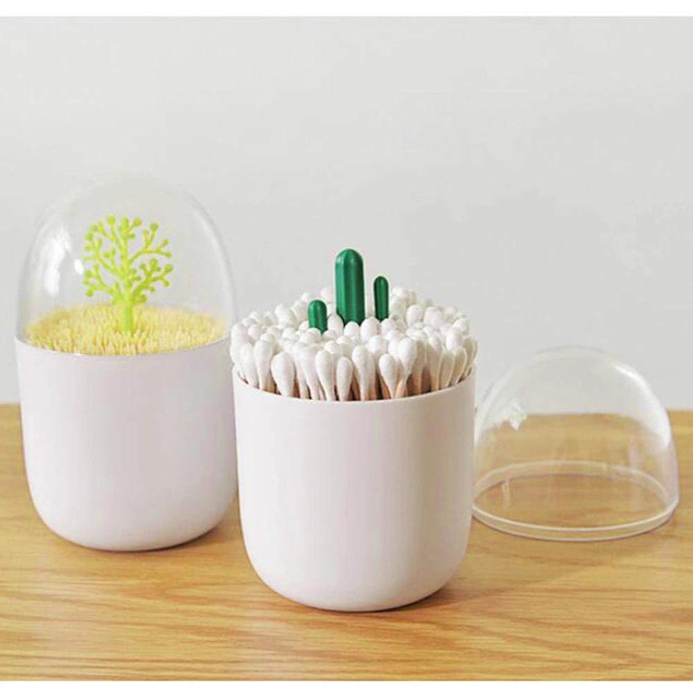 Creative Toothpick Box Toothpick Holder Portable Toothpick Cotton Swab Holder Box (Sapling)