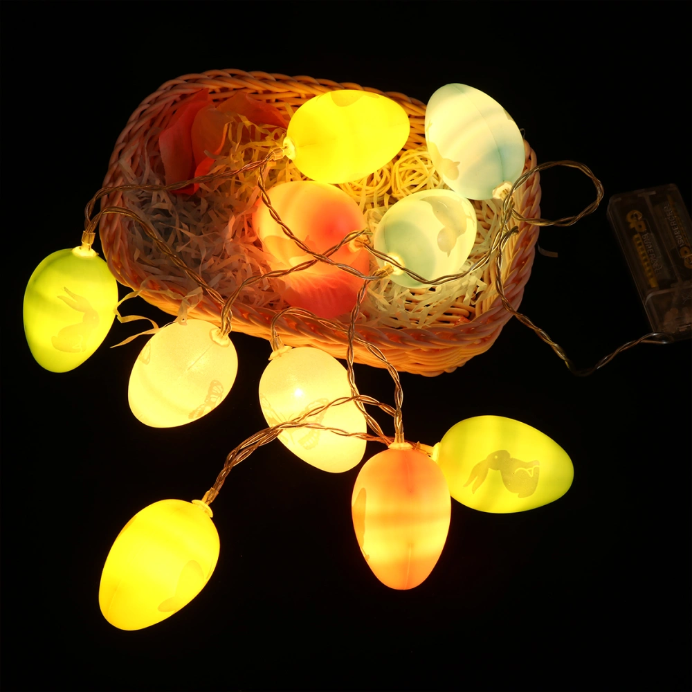 1PC Easter LED String Lamp Decor LED Plastic Egg String Light Creative LED Battery Box Lamp String Decorative Easter Egg String Lamp Decor for Bar Home Yard Decor Not Battery Colorful Lamp Style