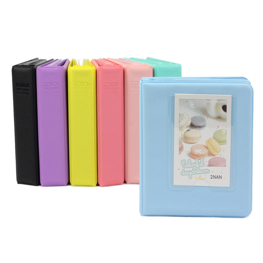 64 Pockets 3 Inch Photo Album Photo Storage Book Case for Fujifilm Mini LOMO Sofort (Sky Blue)