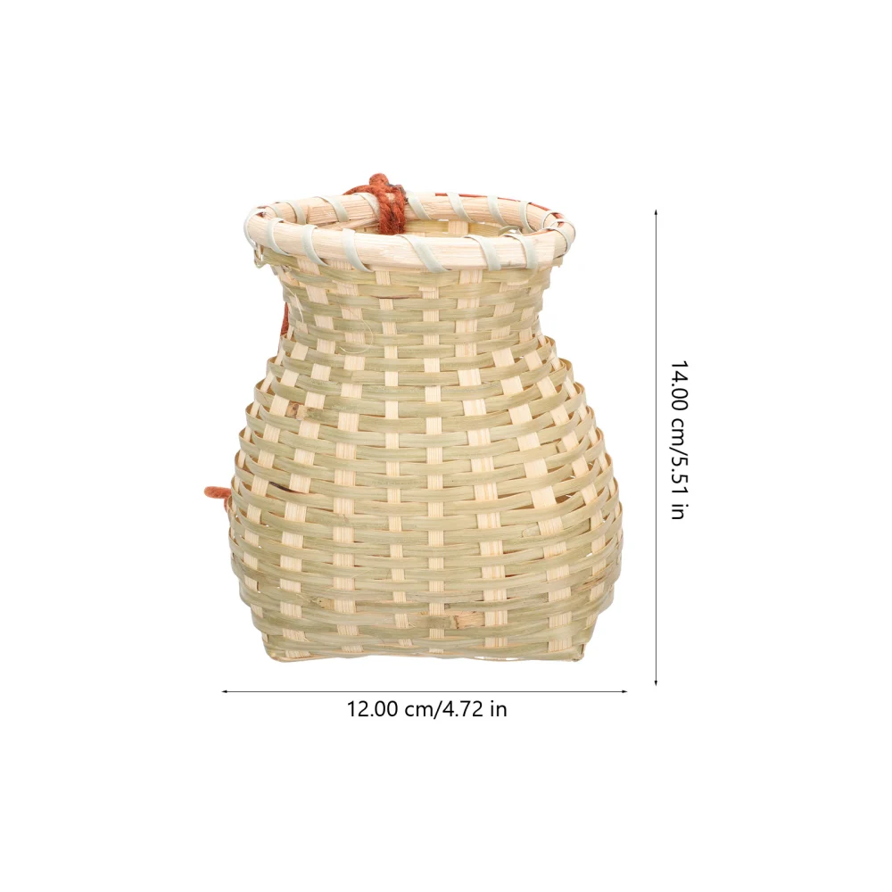 Woven Tea Basket Household Tea Leaves Container Storage Basket with Shoulder Rope