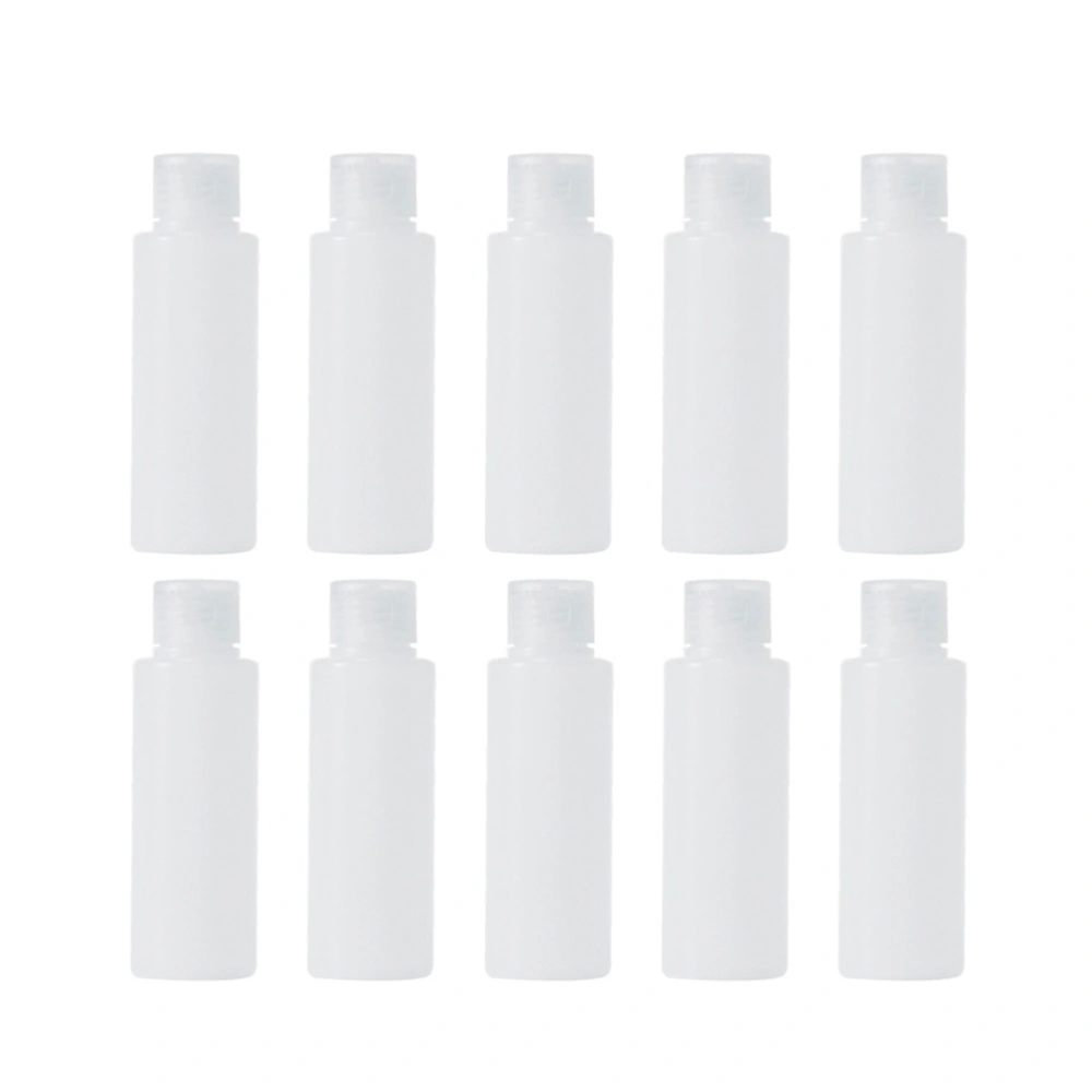 10pcs 50ml Cosmetic Bottle Portable Cosmetic Empty Travel Shampoo Bottle Lotion Storage Bottle (White)