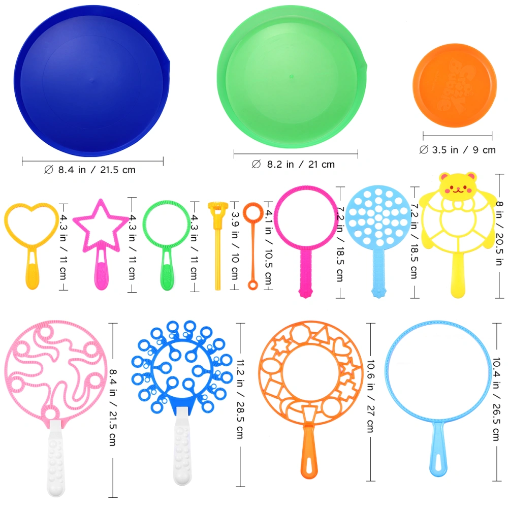 LIOOBO 15pcs Children Outdoor Blowing Bubble Blower Creative Large Bubble Ring Toys Bubble Sets Bubble Maker Toys for Kids Boys and Girls Random Color