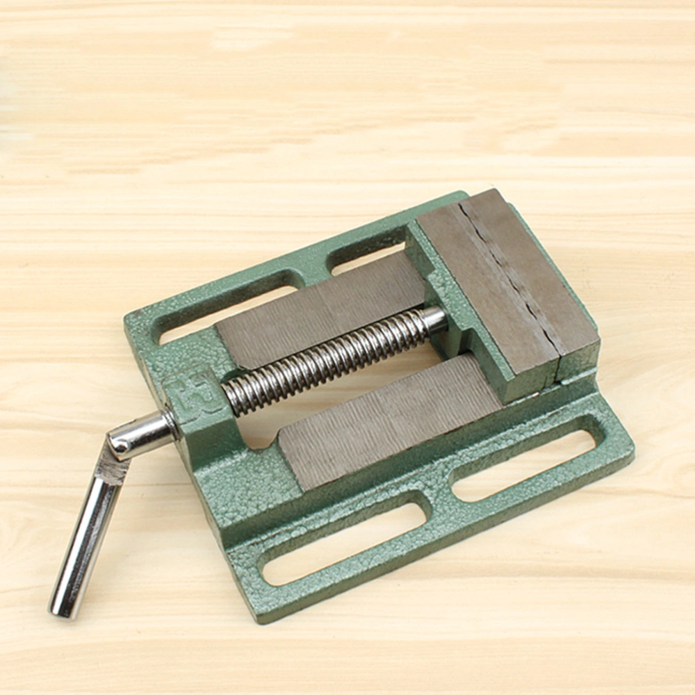 5 Inch Cast Iron Drill Press Vise Table Vise Small Bench Clamp for Milling Drilling Machine Woodworking (Grey)