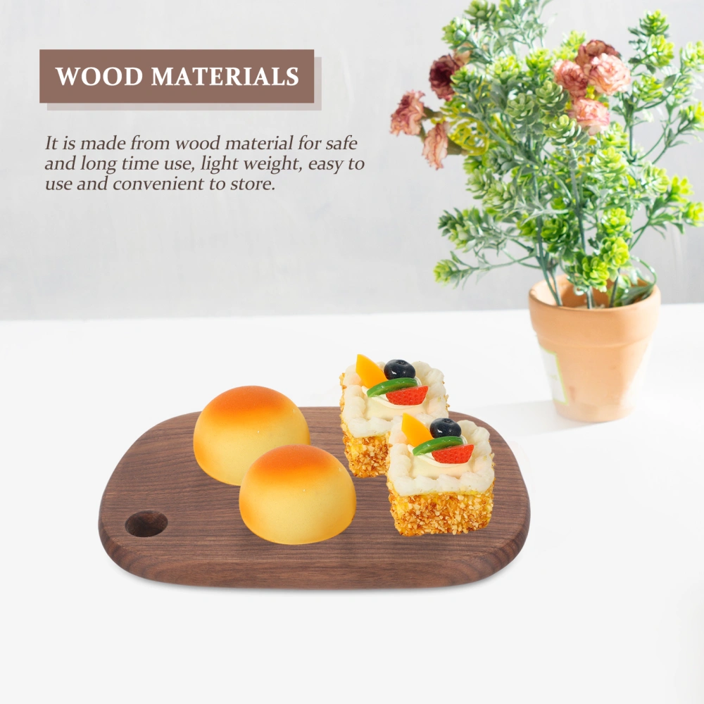 Small Bread Tray Sushi Plate Wooden Dessert Serving Tray Food Display Plate