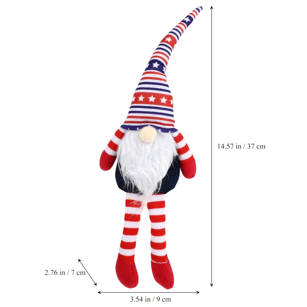 1pc Independence Day Five-pointed Star Hat Gnome Doll Adornment Home Decoration