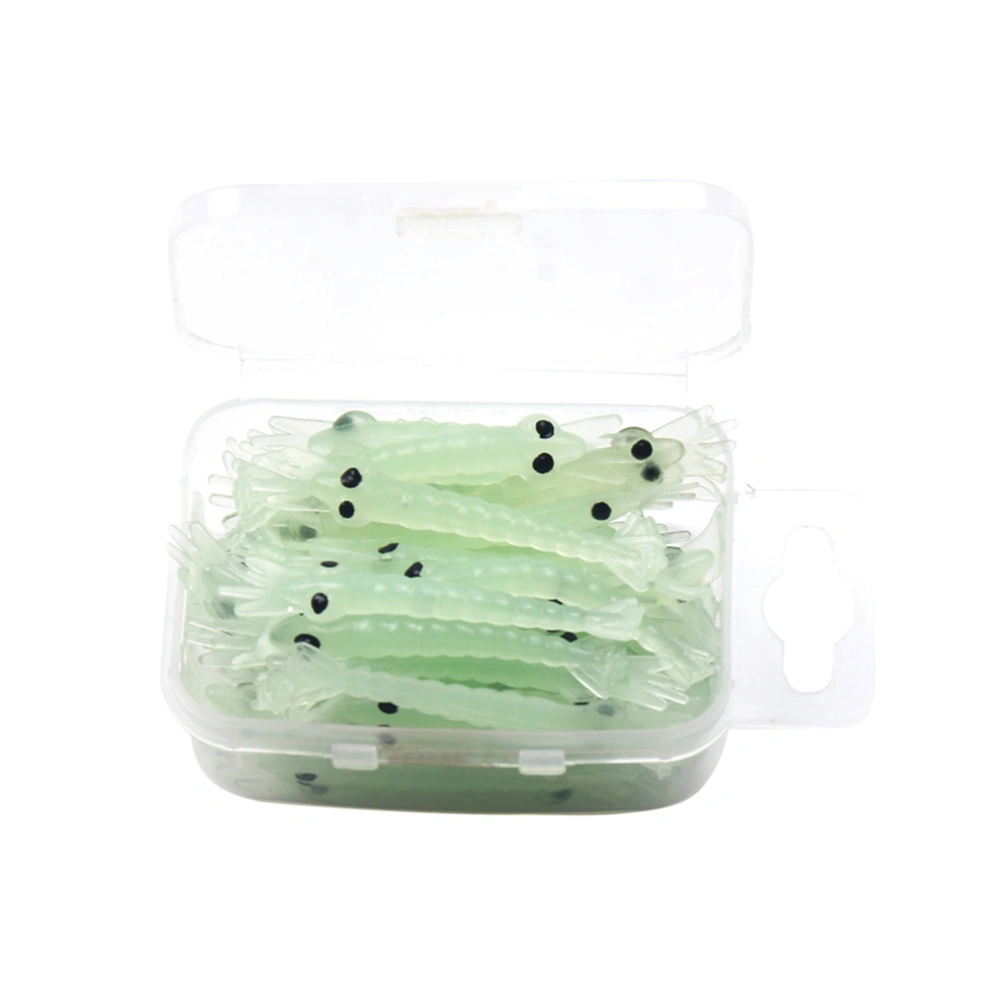 50pcs 4cm Luminous Shrimp Fishing Lures Green Shrimp Artificial Bait