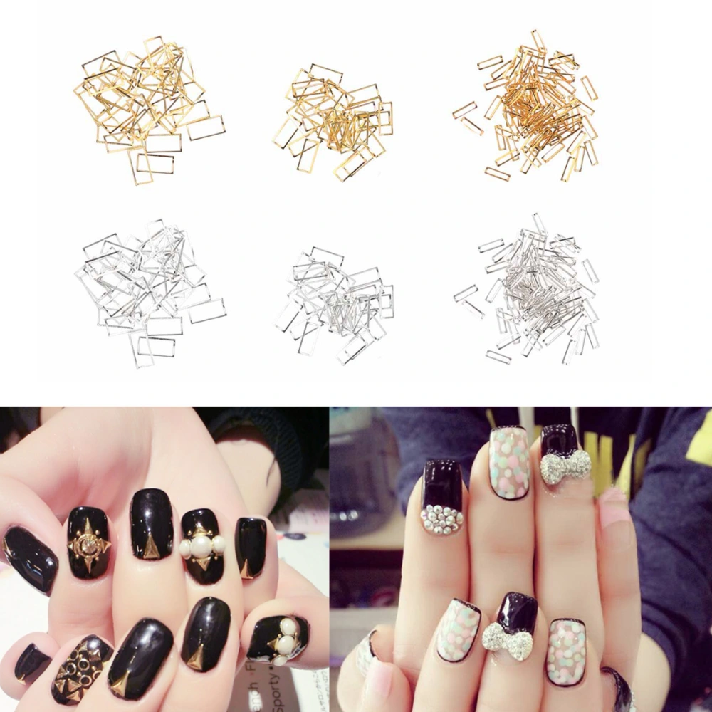 Grid Pattern Nail Art Accessories Manicure Accessory Metal Decoration Gold And Silver Nail Art Decoration (#1 Pattern)