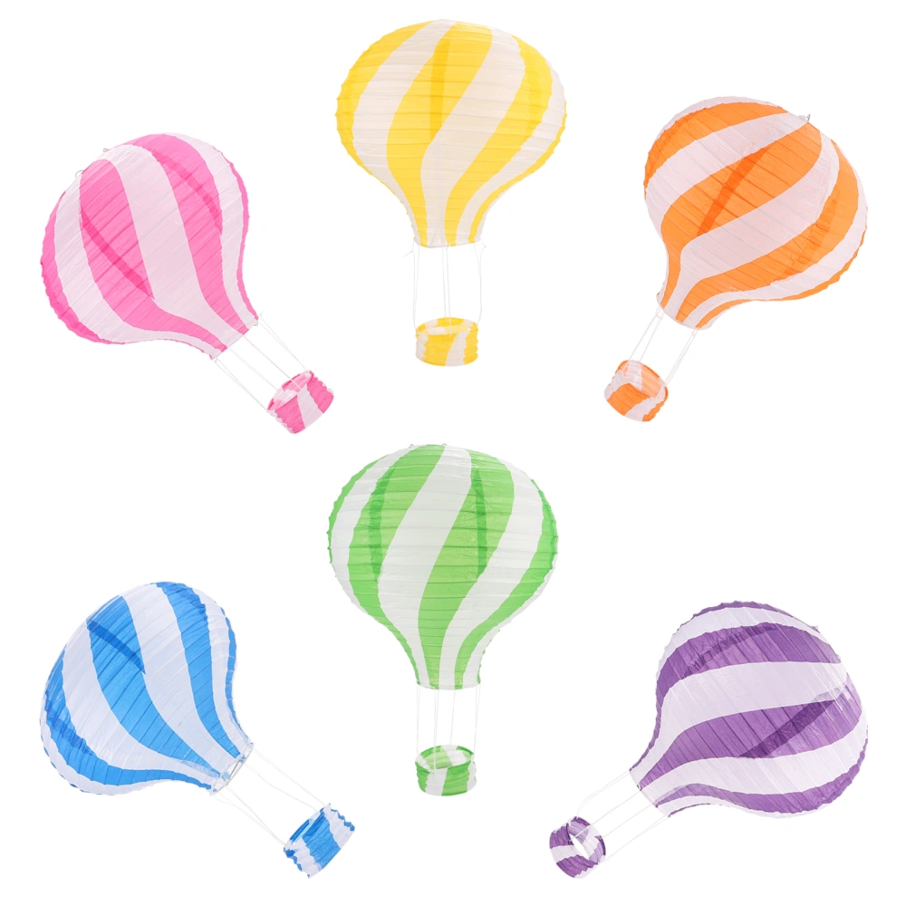 6pcs Hot Air Balloon Paper Lanterns Hanging Paper Lanterns Sky Lanterns