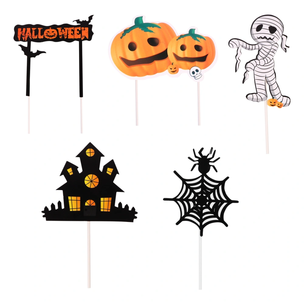 25Pcs Halloween Patterned Cake Picks Cupcake Topper Cake Insert Cake Decor