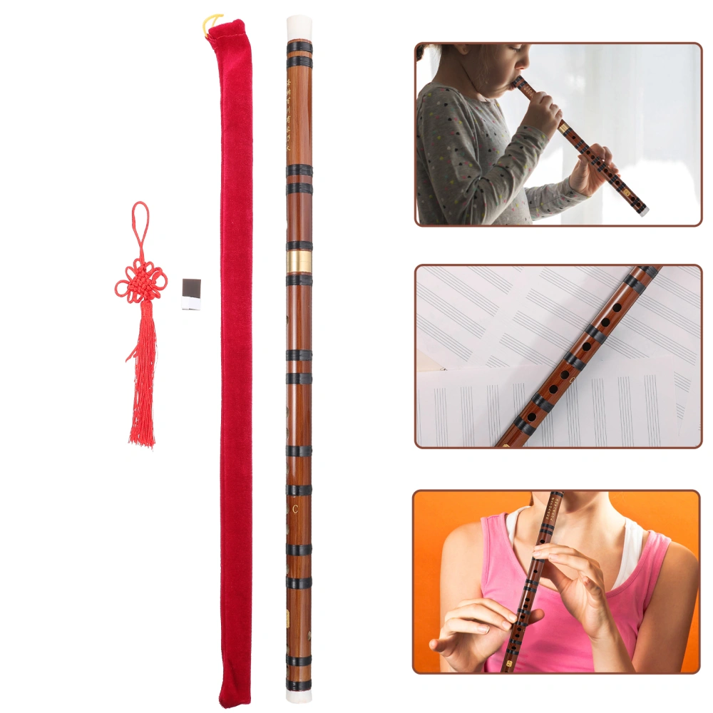 1 Set of Chinese Style Bamboo Flute Kids Adults Portable Flute for Beginner C Tone