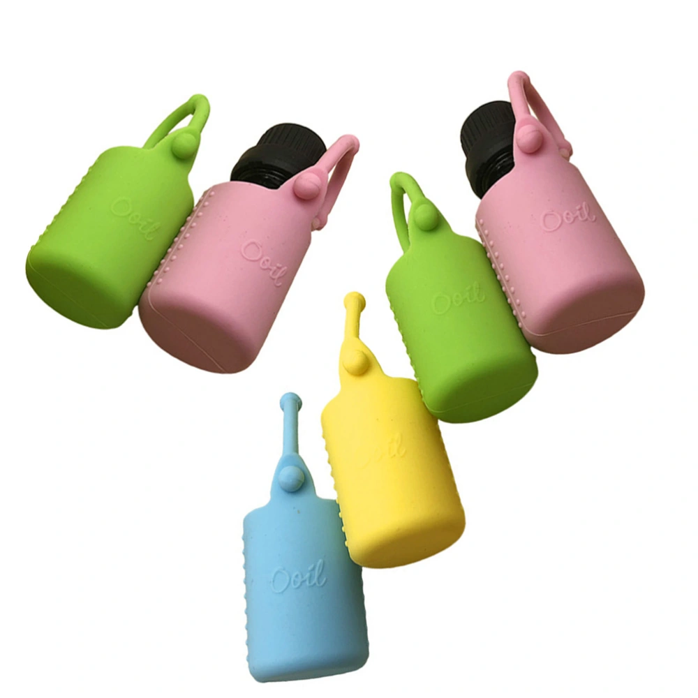 6pcs 5ml Roller Bottle Holder Silicone Essential Oil Carrying Case Protective Cover